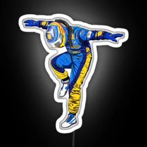 Fernando Alonso Crane Celebration RGB Neon Sign