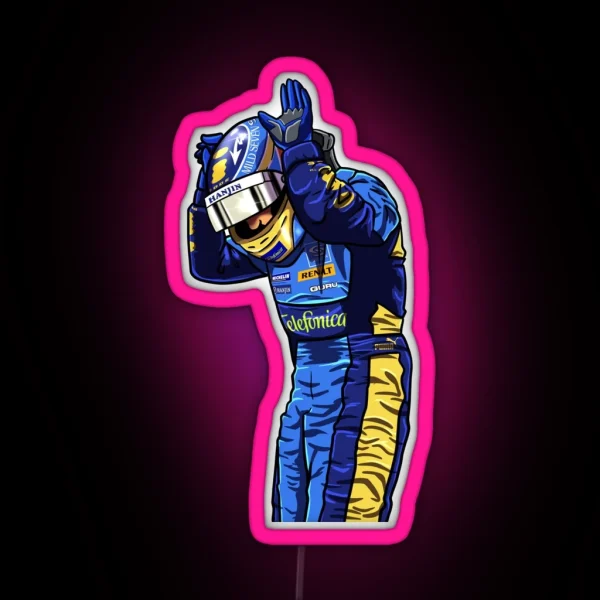 Fernando Alonso Koala Celebration RGB Neon Sign