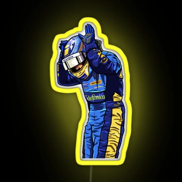 Fernando Alonso Koala Celebration RGB Neon Sign