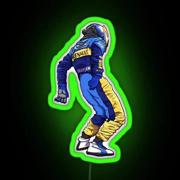 Fernando Alonso Monkey Celebration RGB Neon Sign