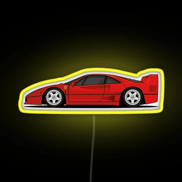 Ferrari F40 RGB Neon Sign