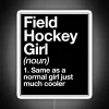 Field Hockey Girl Definition Funny Sassy Sports Design Colorful Neon Sign