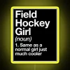 RGB LED sports art featuring field hockey girl in motion.