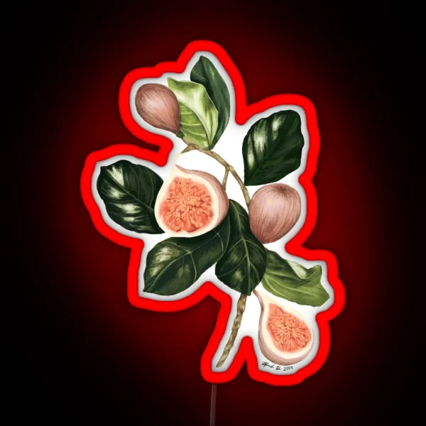 Fig Botanical Illustration RGB Neon Sign