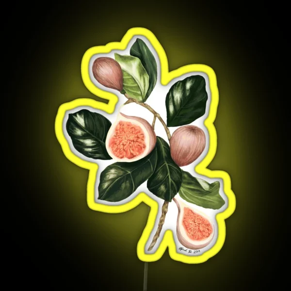 Fig Botanical Illustration RGB Neon Sign