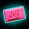 Retro neon pink soap fight club bathroom decor statement lighting