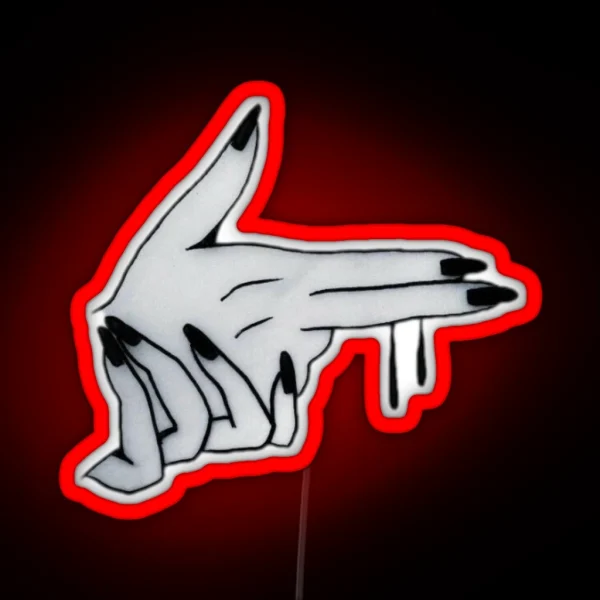 Finger Gun RGB Neon Sign