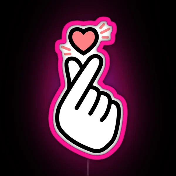 Finger Heart Sign RGB Neon Sign