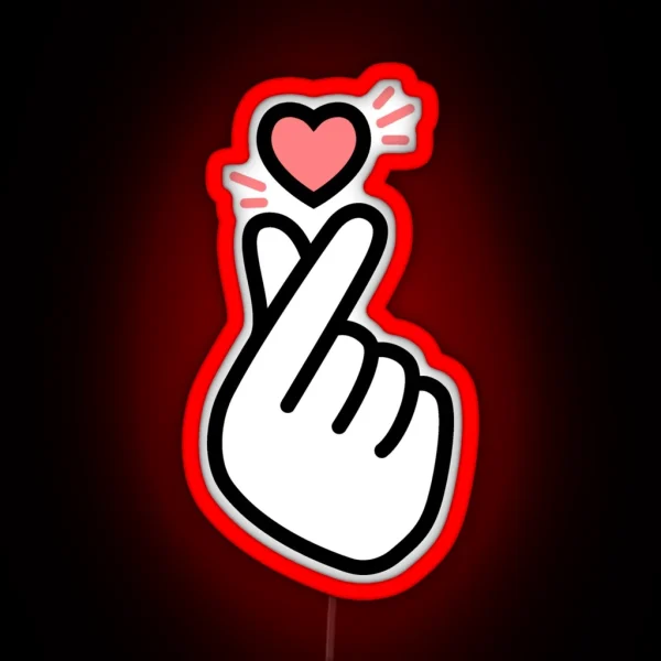 Finger Heart Sign RGB Neon Sign