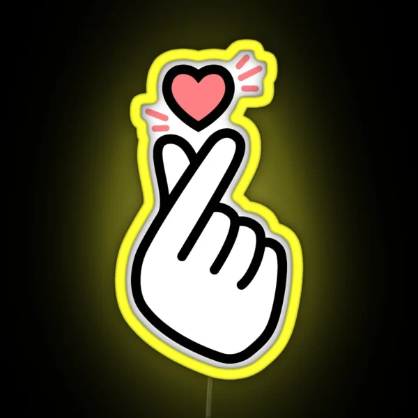 Finger Heart Sign RGB Neon Sign