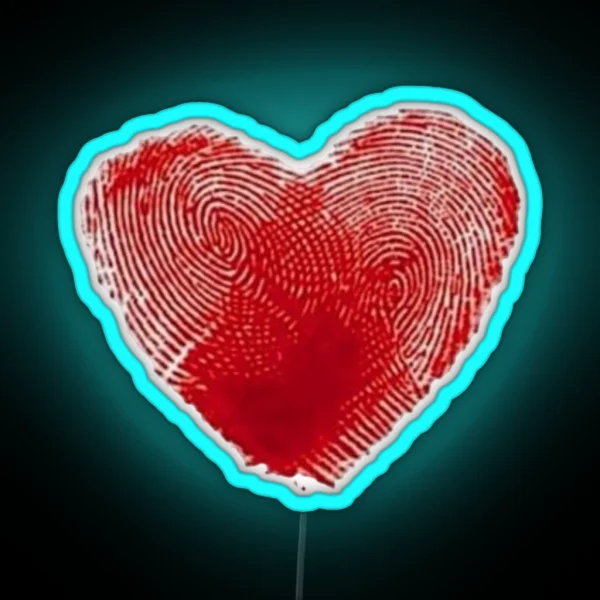 Fingerprints Heart 3 RGB Neon Sign