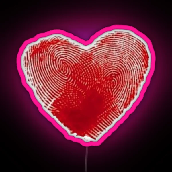 Fingerprints Heart 3 RGB Neon Sign