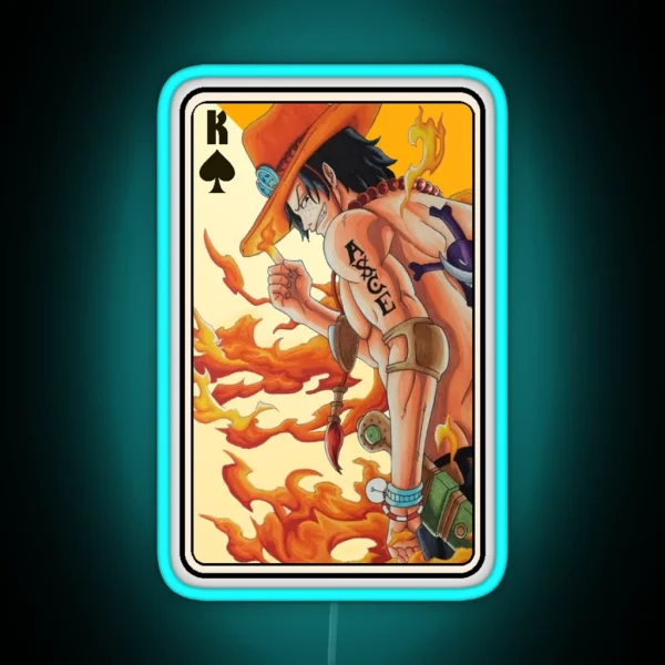 Fire Fist Portgas D Ace S Card RGB Neon Sign