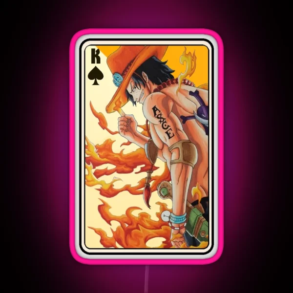 Fire Fist Portgas D Ace S Card RGB Neon Sign