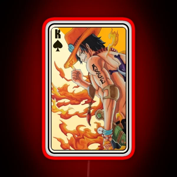 Fire Fist Portgas D Ace S Card RGB Neon Sign