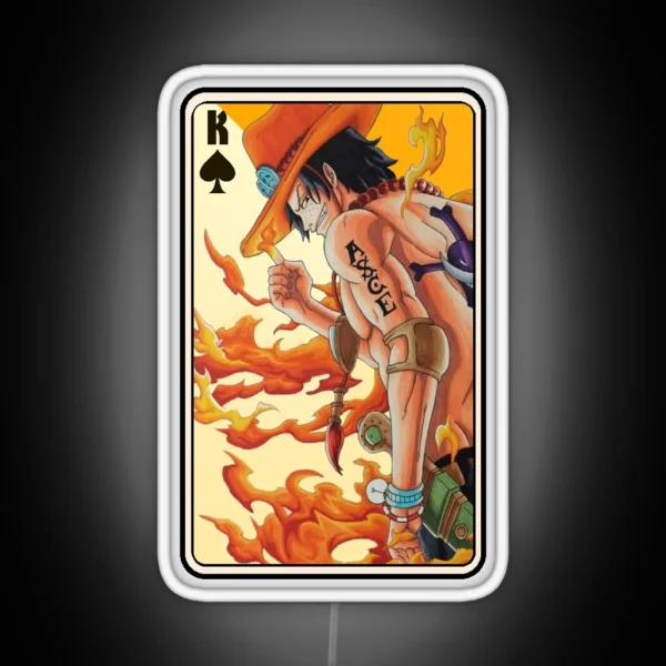 Fire Fist Portgas D Ace S Card RGB Neon Sign