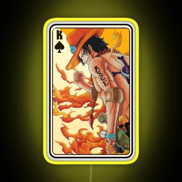 Fire Fist Portgas D Ace S Card RGB Neon Sign