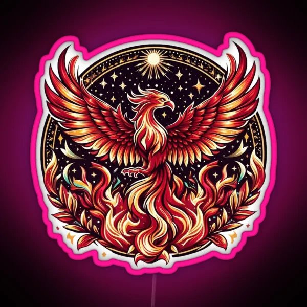 Fire Phoenix The Legendary Animal RGB Neon Sign