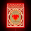 Vibrant fire-inspired matchbox design in bold red neon lighting effect.