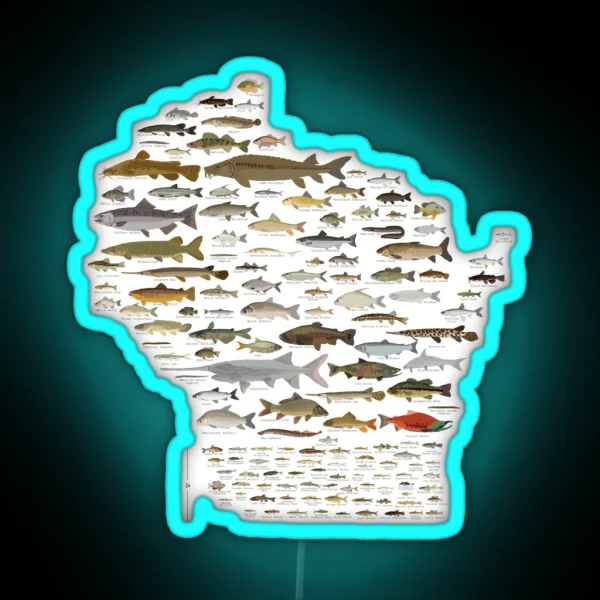 Fishes Of Wisconsin RGB Neon Sign