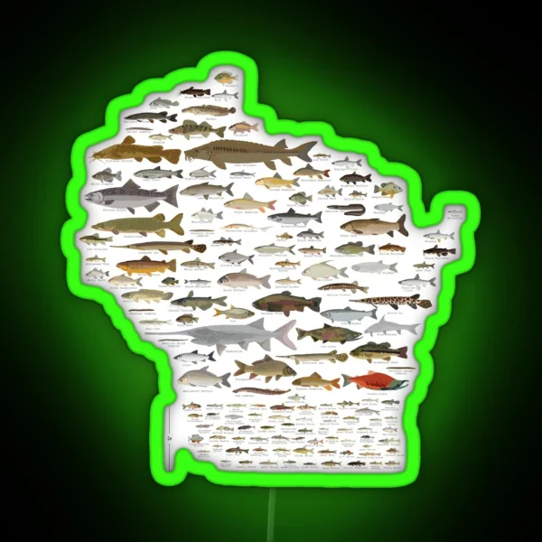 Fishes Of Wisconsin RGB Neon Sign