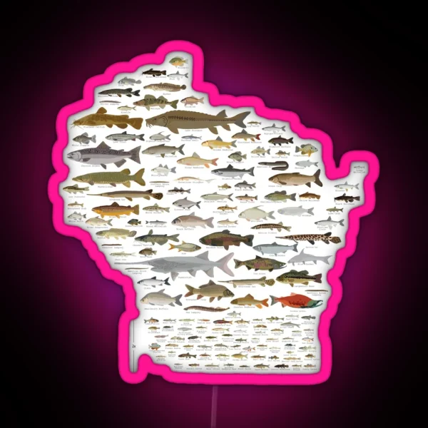 Fishes Of Wisconsin RGB Neon Sign