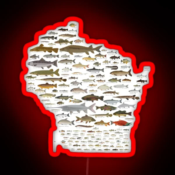 Fishes Of Wisconsin RGB Neon Sign