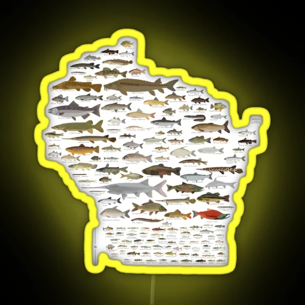 Fishes Of Wisconsin RGB Neon Sign