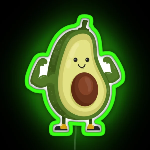 Fitness Avocado RGB Neon Sign