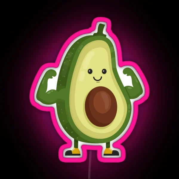 Fitness Avocado RGB Neon Sign