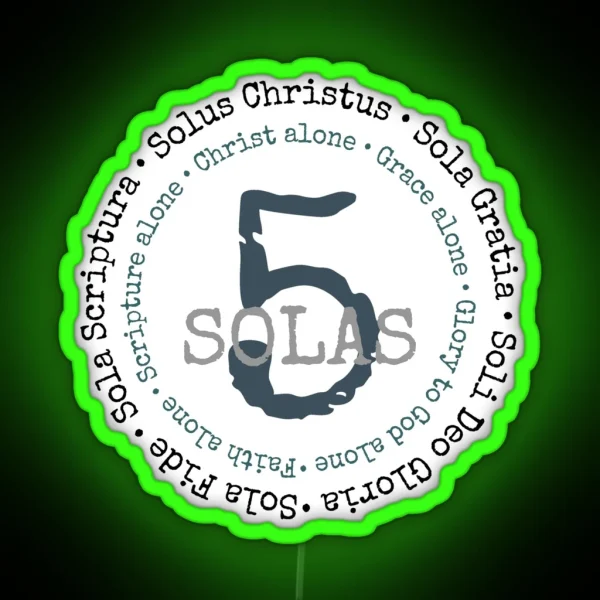 Five Solas Of The Reformation RGB Neon Sign