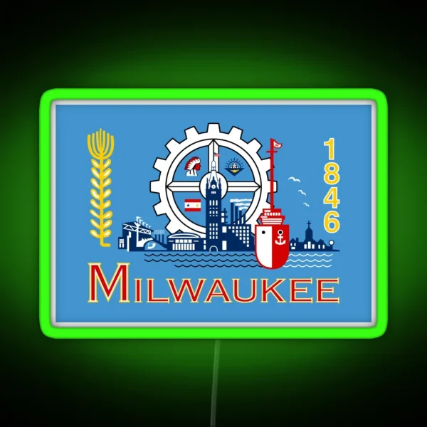 Flag Of Milwaukee RGB Neon Sign