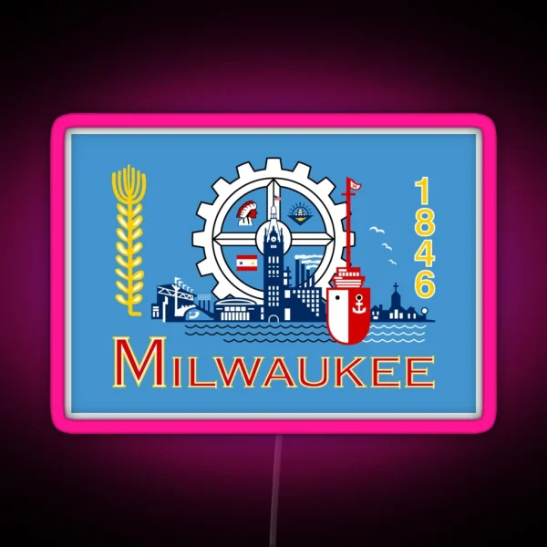 Flag Of Milwaukee RGB Neon Sign