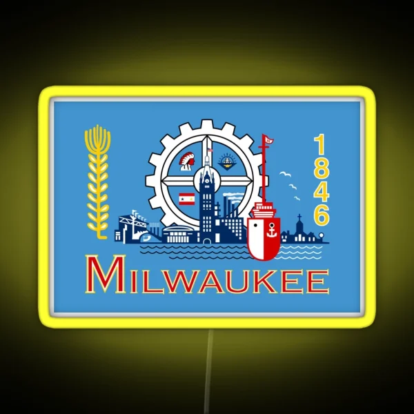 Flag Of Milwaukee RGB Neon Sign