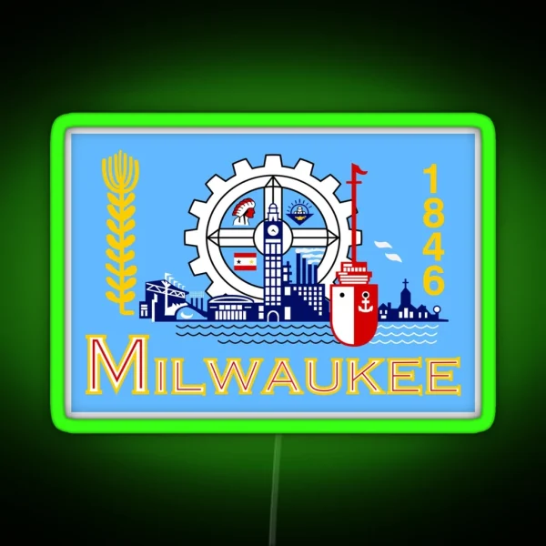 Flag Of Milwaukee RGB Neon Sign