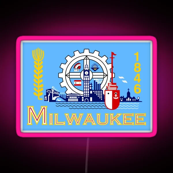 Flag Of Milwaukee RGB Neon Sign