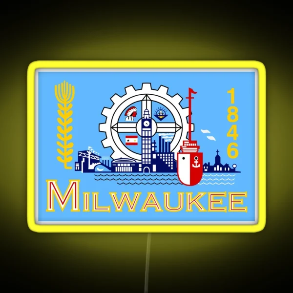 Flag Of Milwaukee RGB Neon Sign