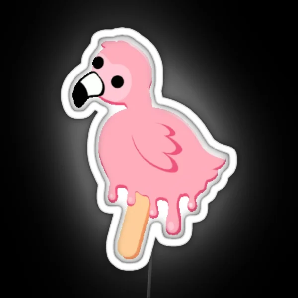 Flamingo Bird Popsicle RGB Neon Sign