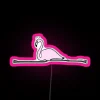 Vibrant flamingo gymnastics training studio RGB neon light display sign