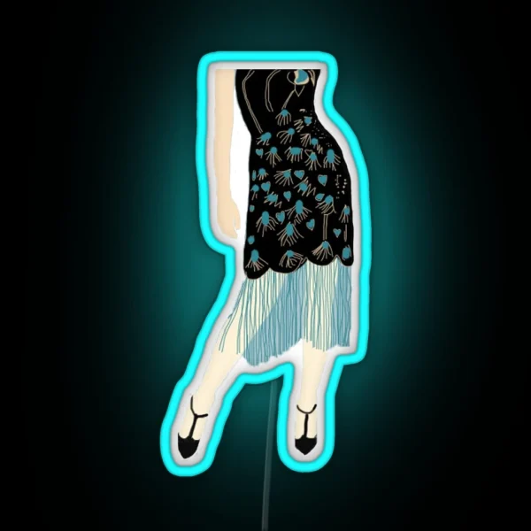 Flapper Dress RGB Neon Sign