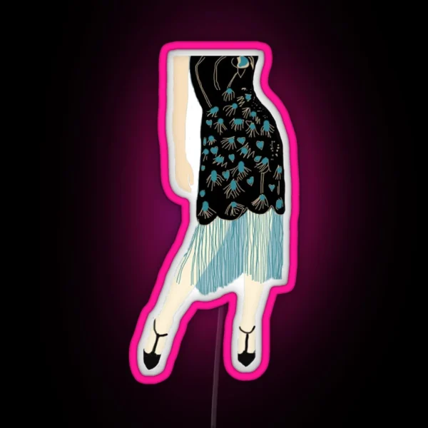 Flapper Dress RGB Neon Sign