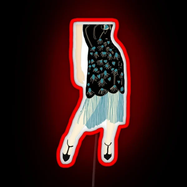 Flapper Dress RGB Neon Sign