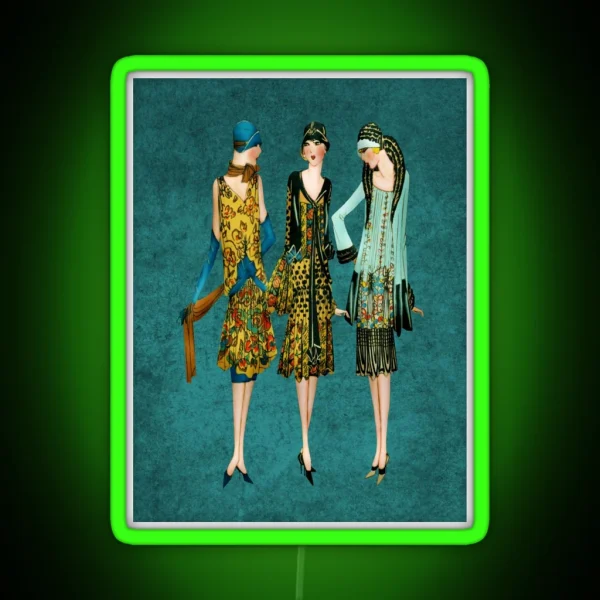 Flappers Flappin 1920 S Ladies RGB Neon Sign