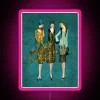Vibrant Flapper Era Ladies in Bold Neon RGB Color
