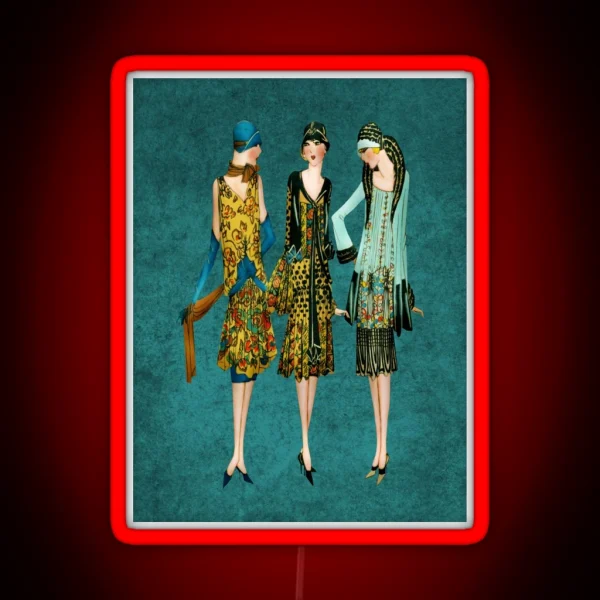 Flappers Flappin 1920 S Ladies RGB Neon Sign