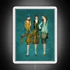 Vintage 1920s Flapper Style Ladies Neon Sign with Colorful RGB Lighting