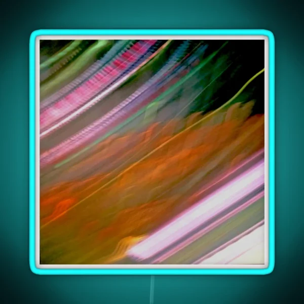 Flashing Diagonal Orange Red Pink Green Speeding Light RGB Neon Sign
