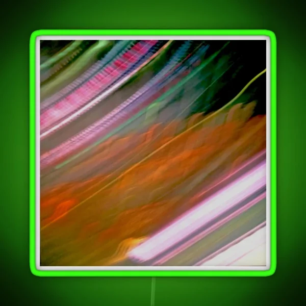 Flashing Diagonal Orange Red Pink Green Speeding Light RGB Neon Sign