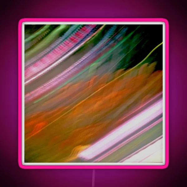 Flashing Diagonal Orange Red Pink Green Speeding Light RGB Neon Sign