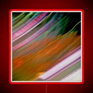 Flashing Diagonal Orange Red Pink Green Speeding Light Trails RGB Neon Sign